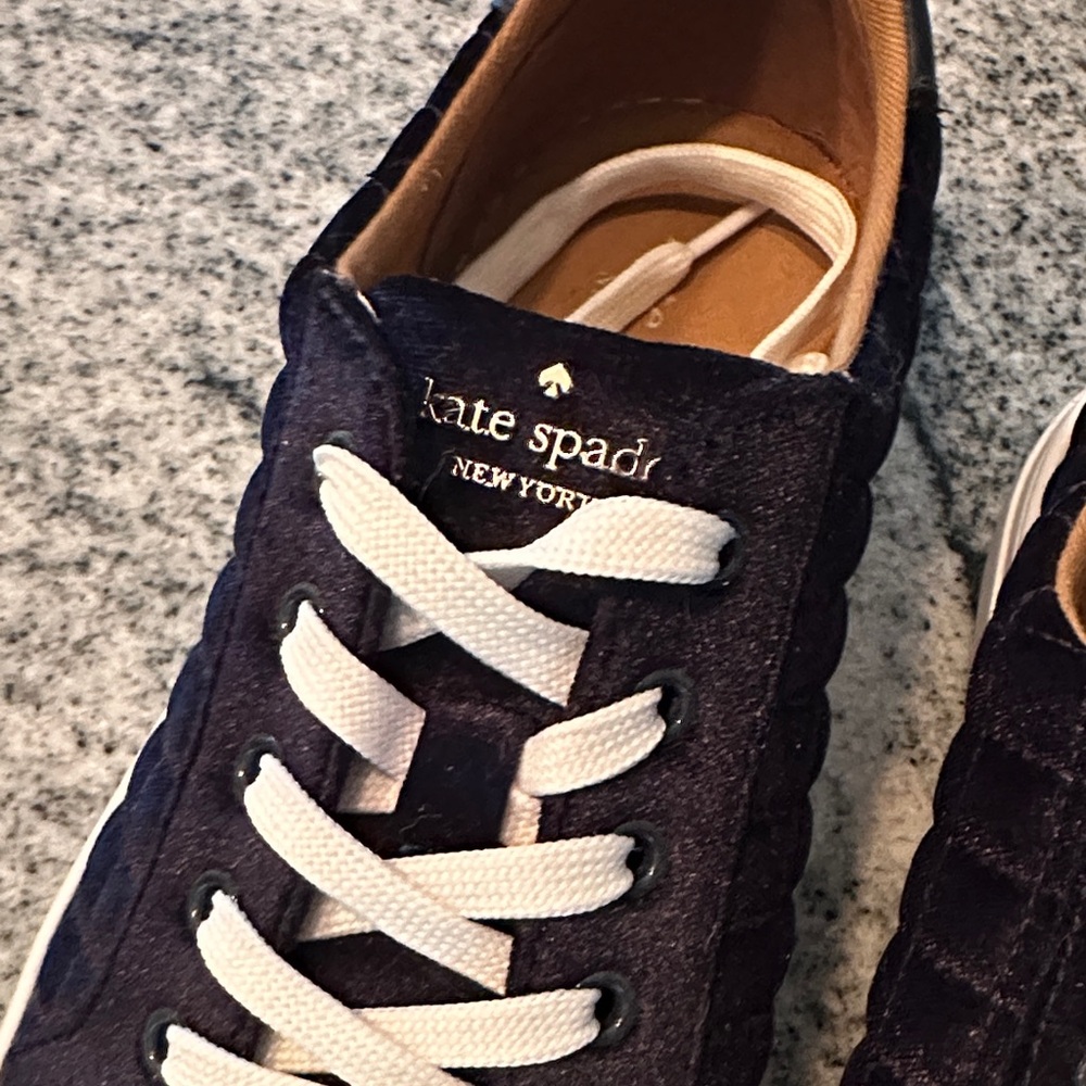 Kate Spade Dark Blue Quilted Sneakers - Picture 2 of 9